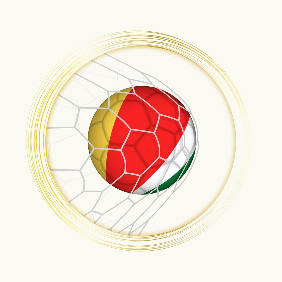 seychelles puntuación meta, resumen fútbol americano símbolo con ilustración de seychelles pelota en fútbol neto. vector