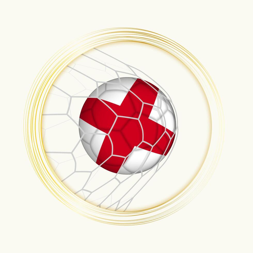 Alabama scoring goal, abstract football symbol with illustration of Alabama ball in soccer net. vector