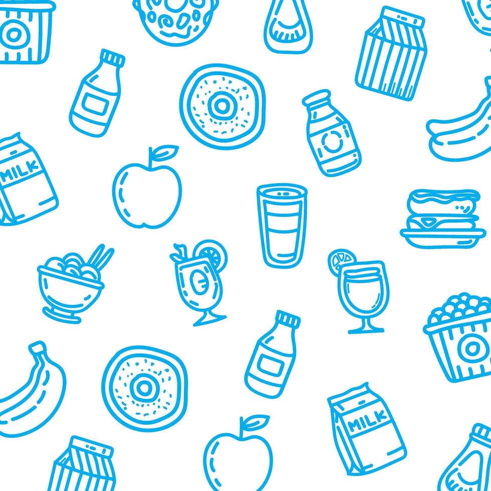 Food icons set. Collection outline logo for mobile apps web or site design vector
