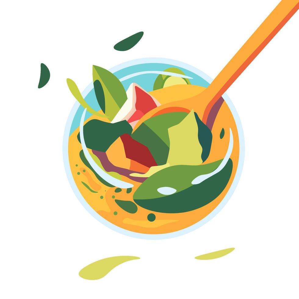 Mixed Vegetable Salad Bowl vector