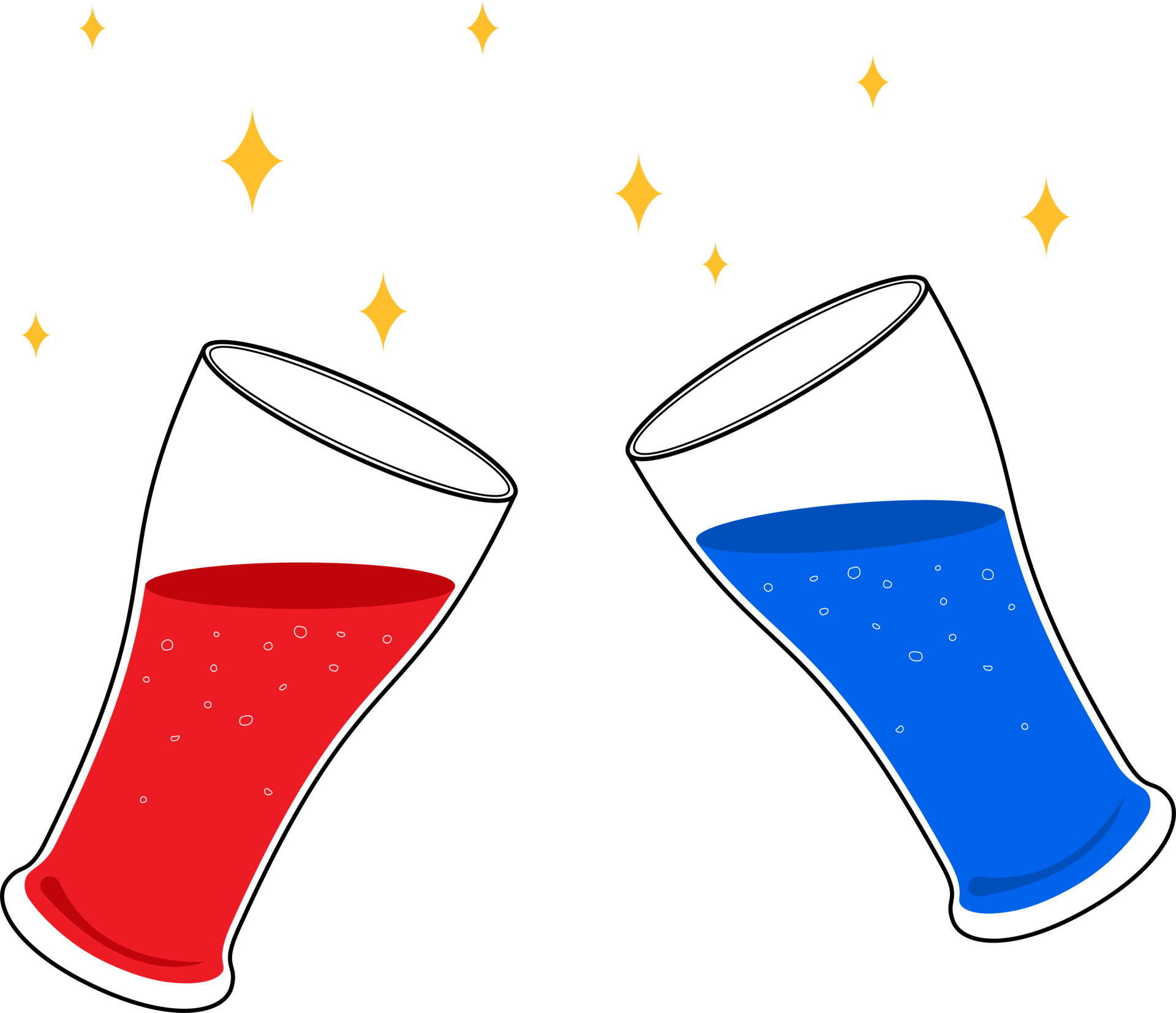 illustration of cocktail or fruit juice red and blue color drinking