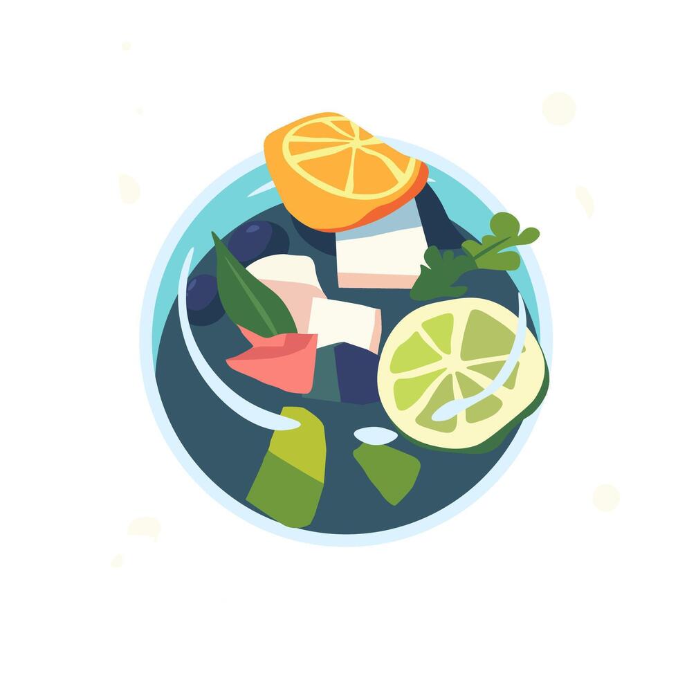 Mixed Vegetable Salad Bowl vector