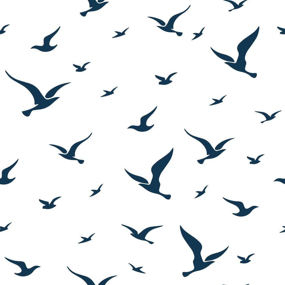 Seamless Pattern With Flying Birds vector