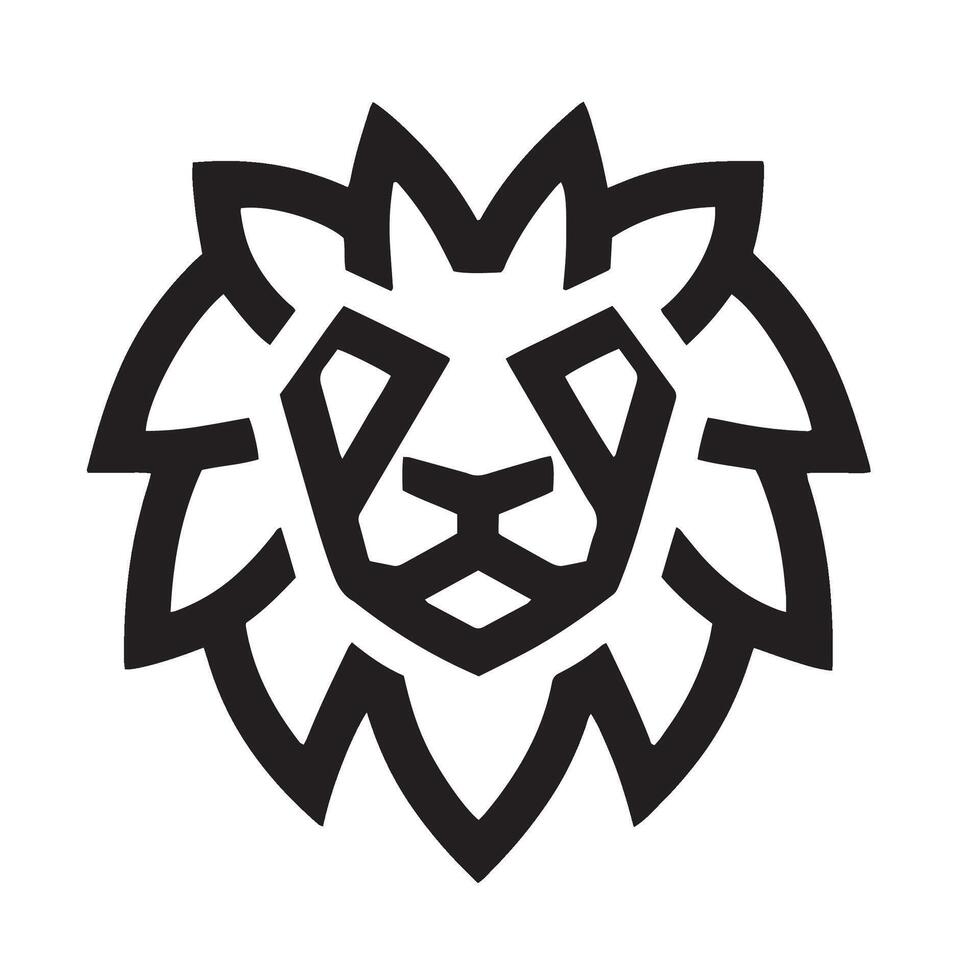 Geometric Abstract Lion Head Design vector