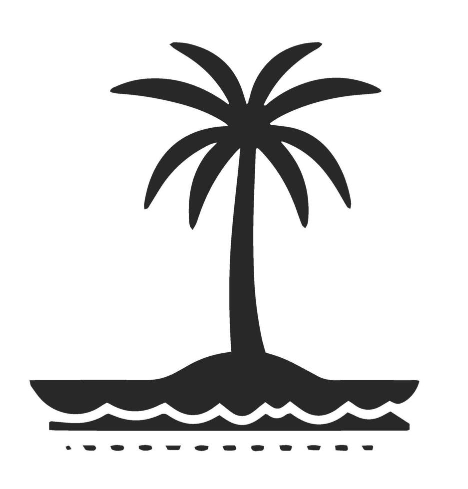 Tropical Palm Trees Silhouette Set vector