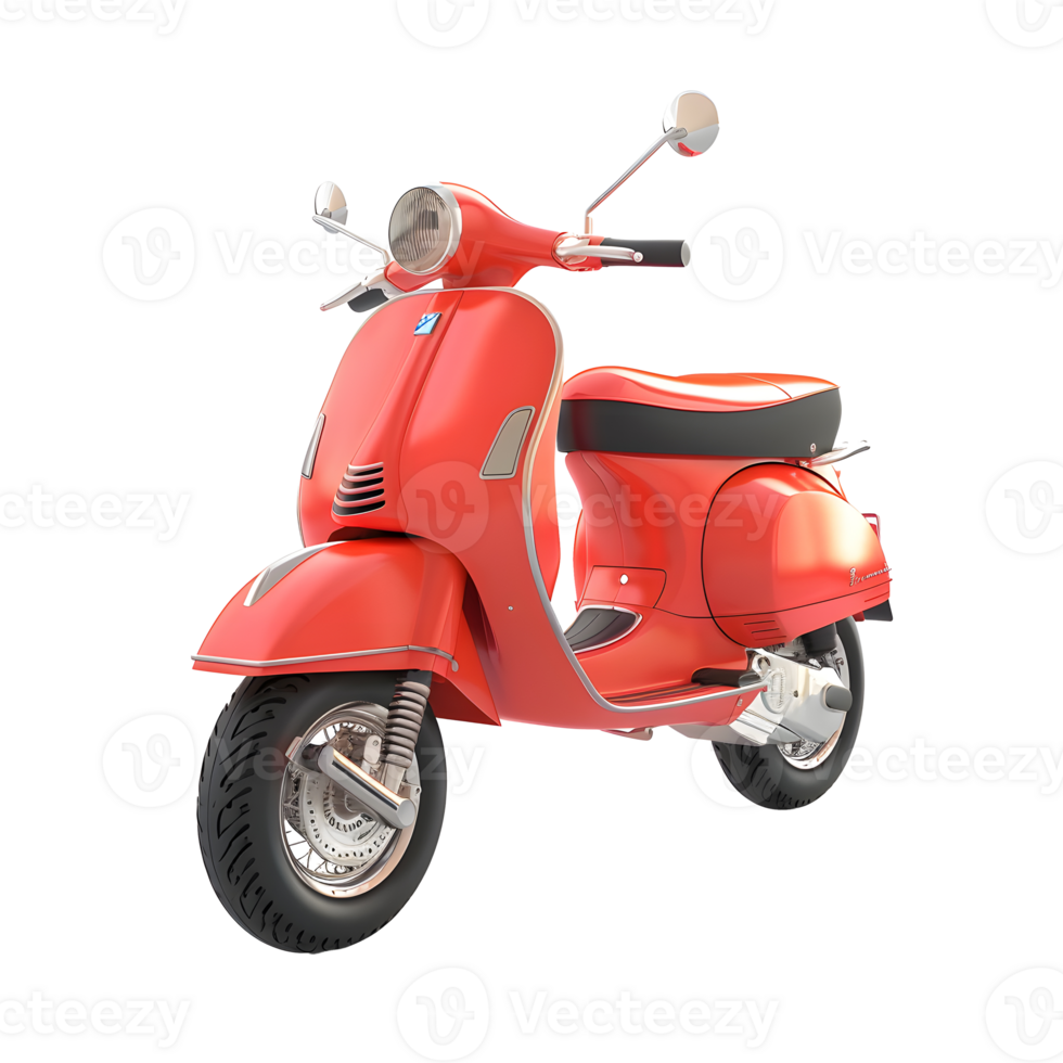 rojo scooter, retro encanto, aislado en transparente antecedentes png