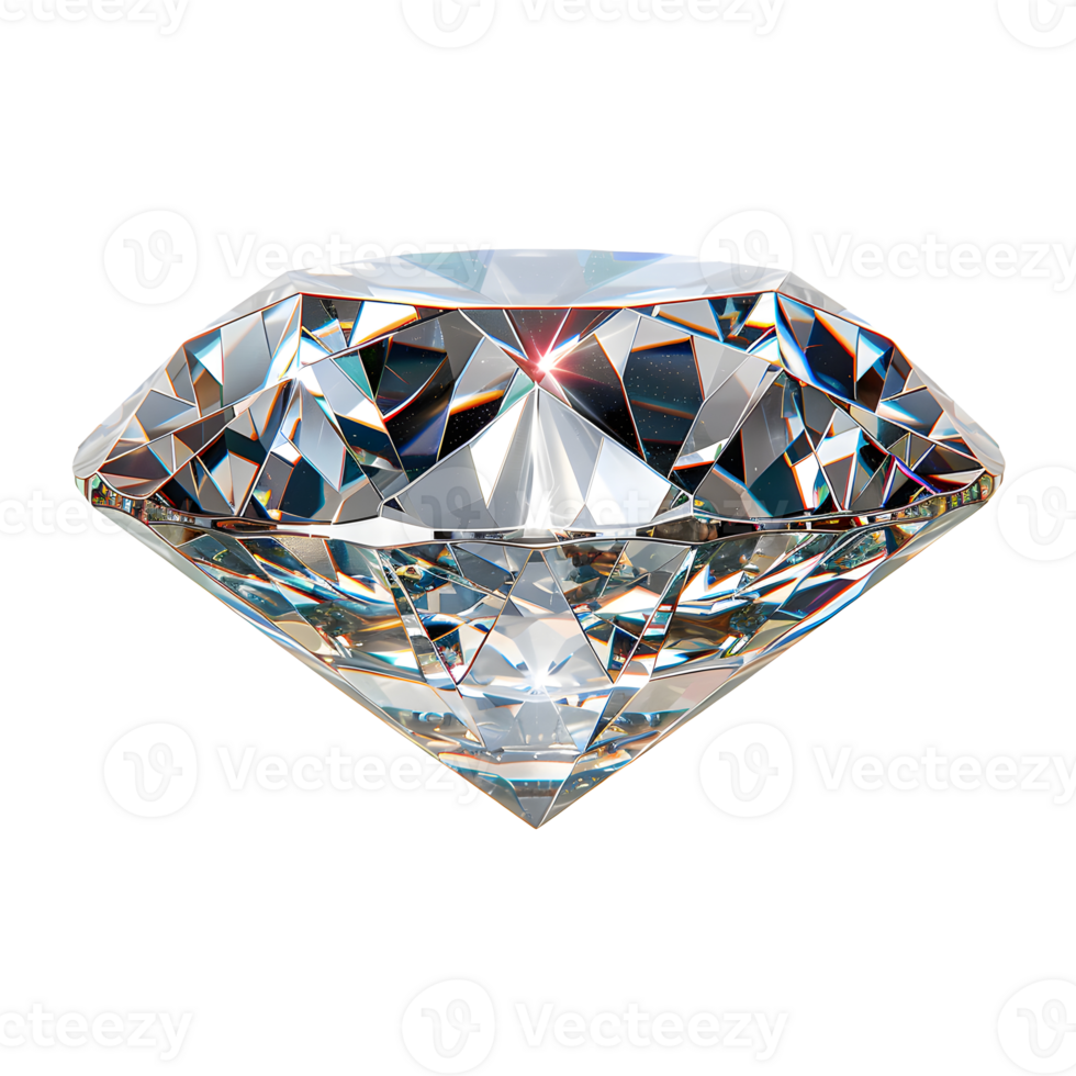 Beautiful Diamond Isolated on Transparent Background. png