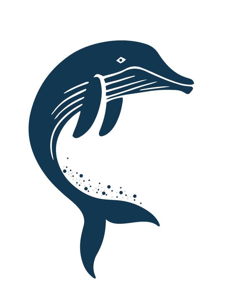 Elegant Whale Illustration blue vector
