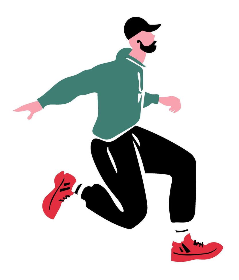 Dynamic Runner in Motion vector