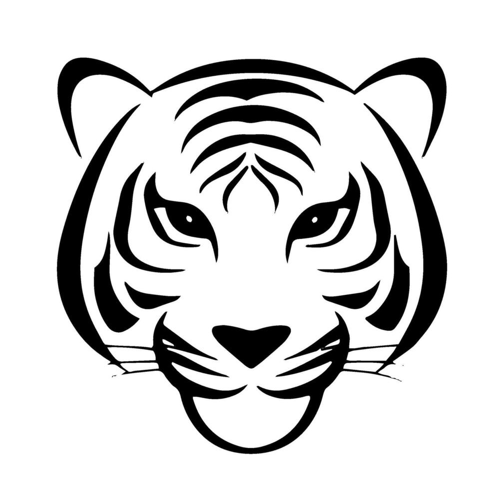 Abstract Tiger Face Illustration vector