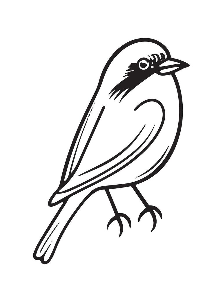 Monochrome Bird Isolated Illustration vector