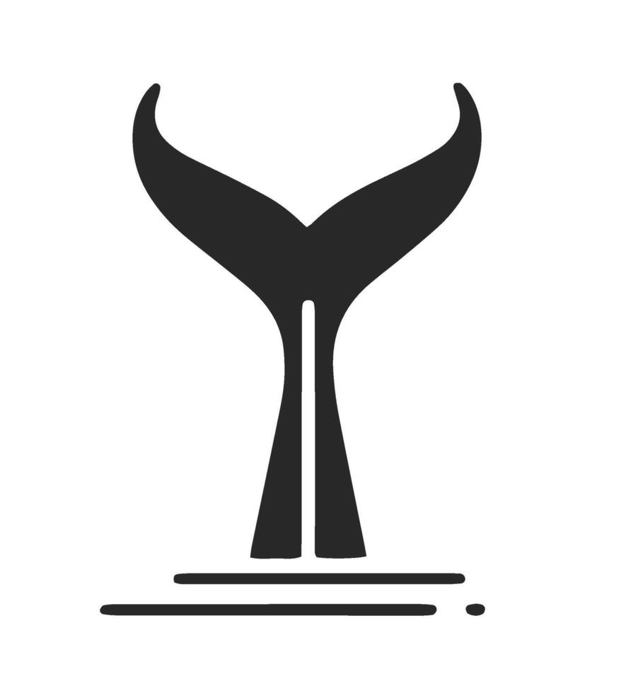 Minimalist Whale Tail Icon vector