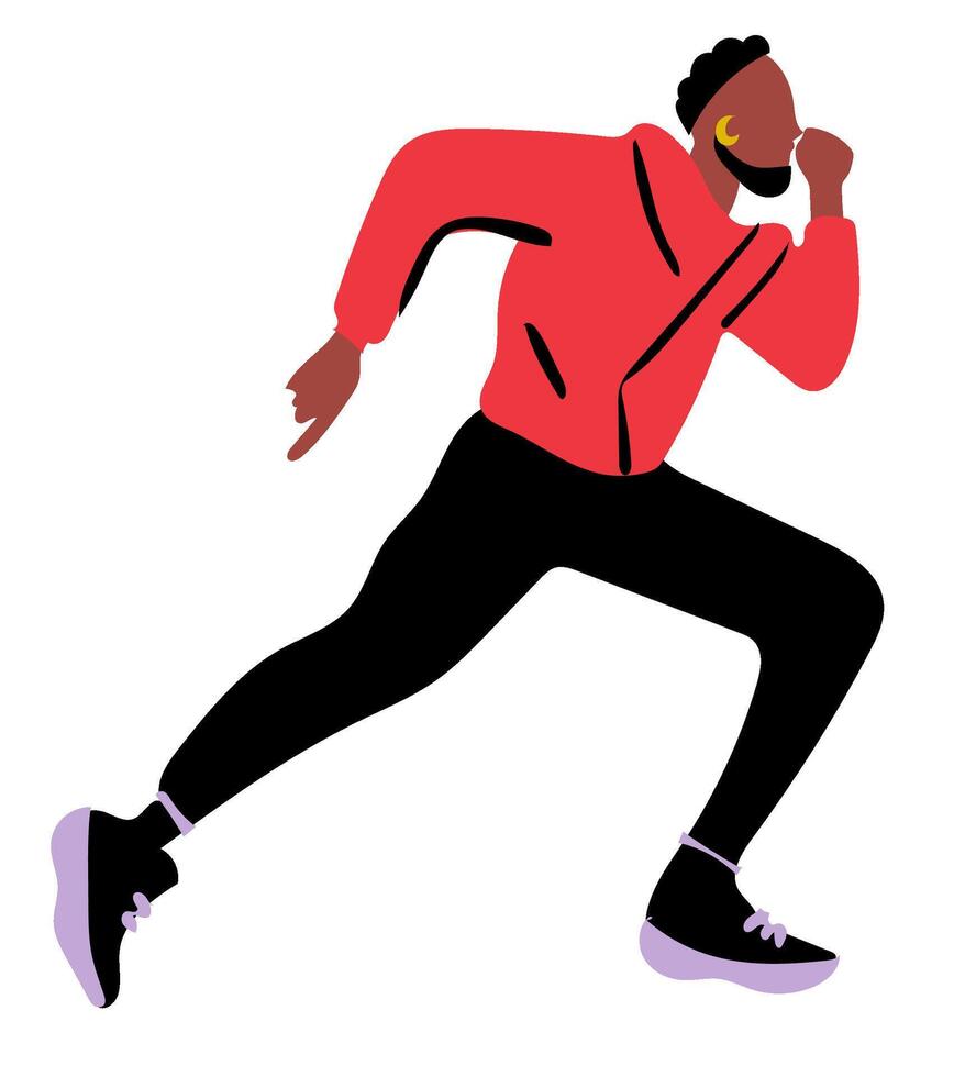 Dynamic Runner in Motion vector