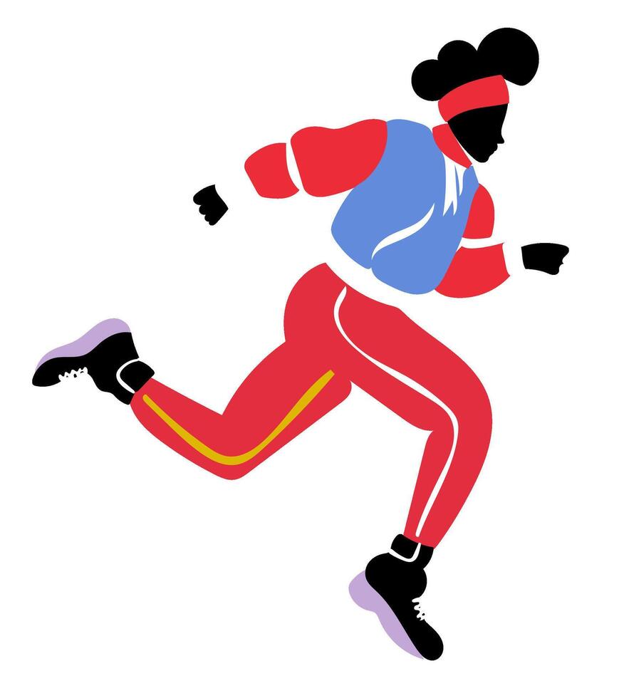 Dynamic Runner in Motion vector