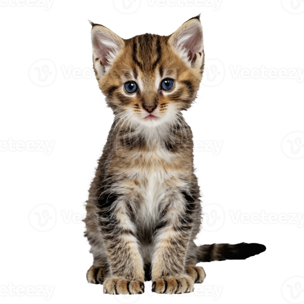 highlander cat kitten sitting isolated transparent photo png