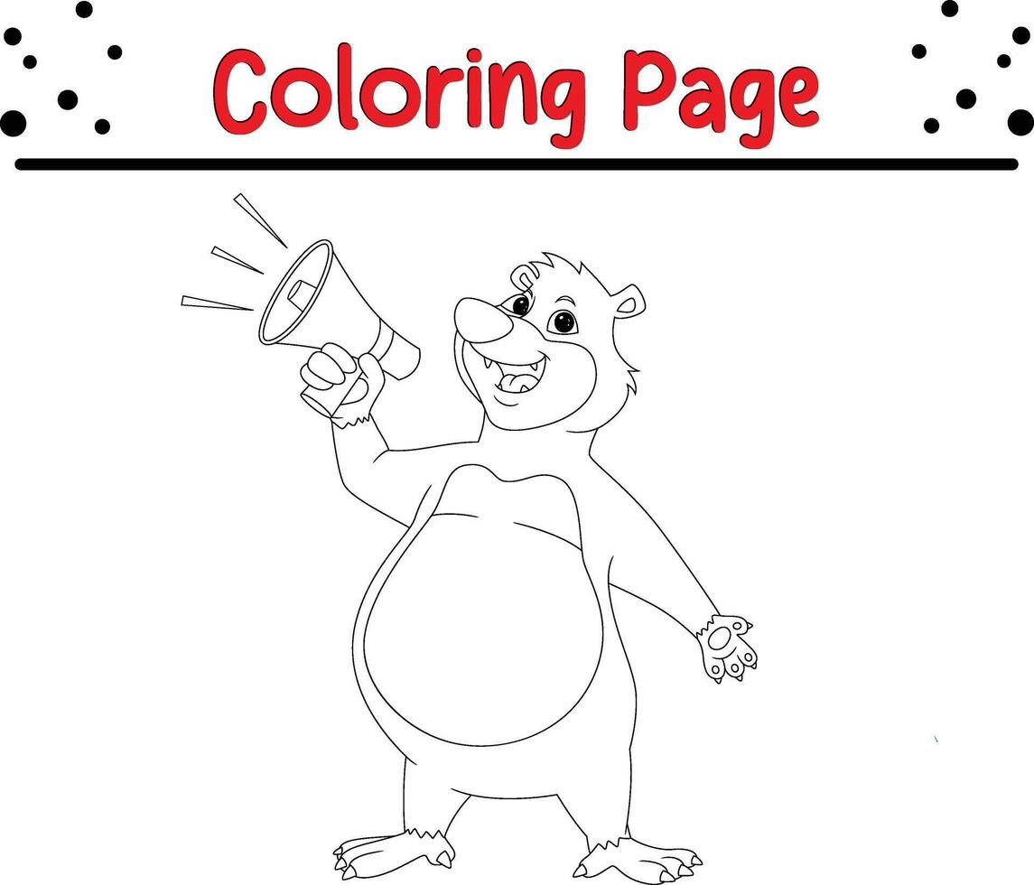 Happy animal coloring book page for children vector