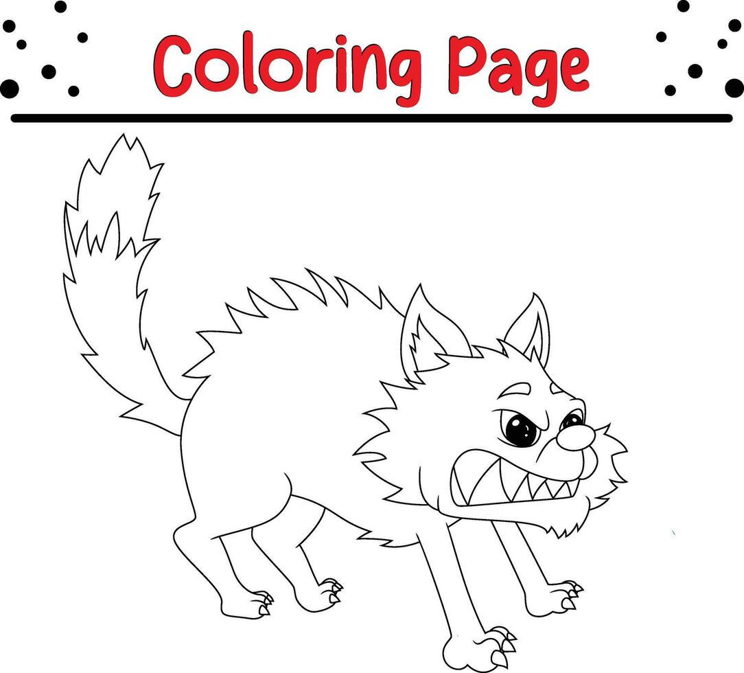 enojado gato colorante página para niños. negro y blanco ilustración para colorante libro vector