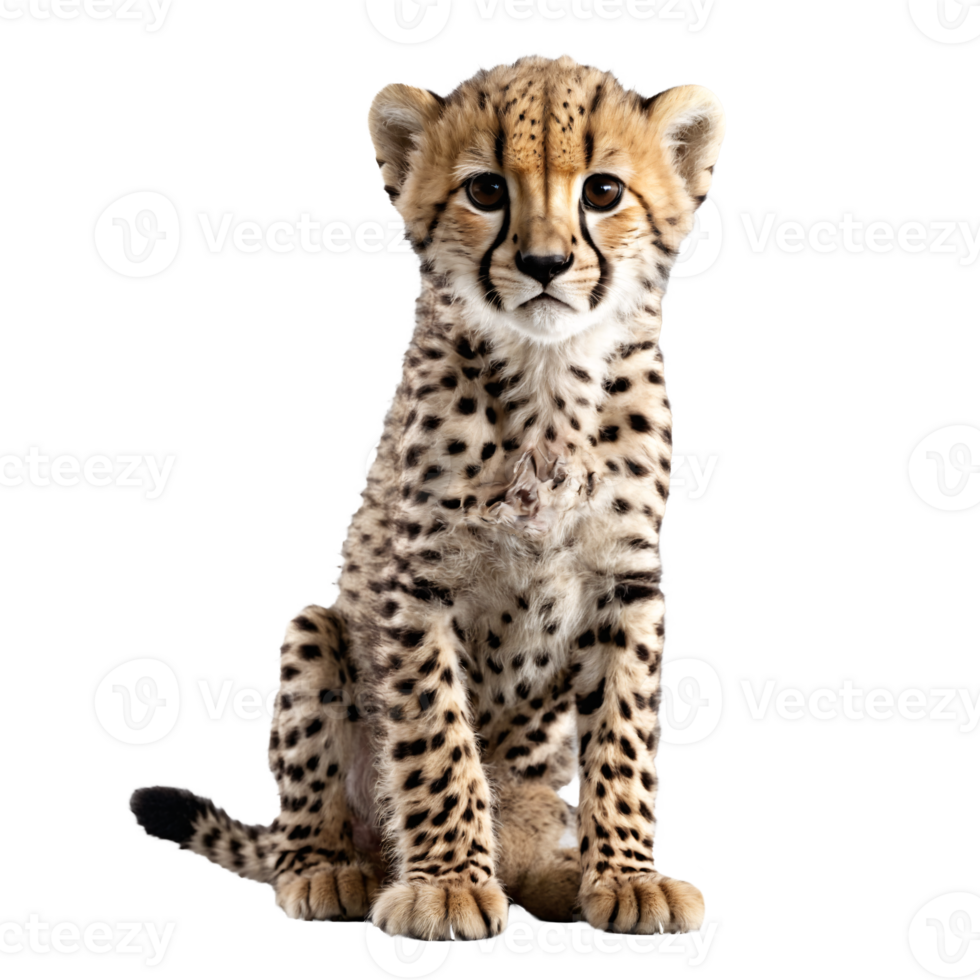 baby cheetah sitting isolated transparent photo 44760629 PNG