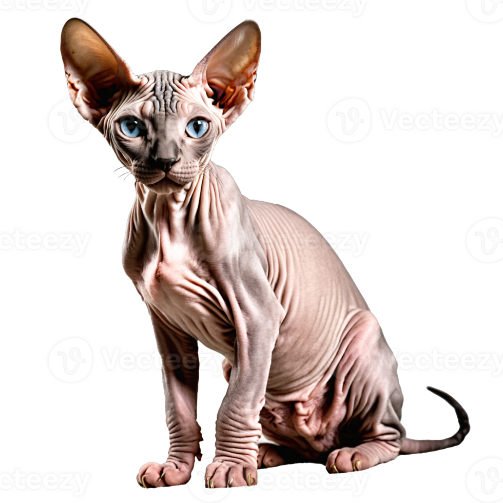 sphynx cat sitting isolated transparent photo png