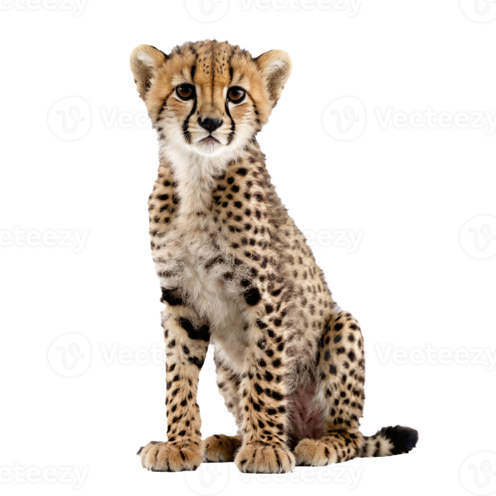 Baby Gepard Sitzung isoliert transparent Foto png