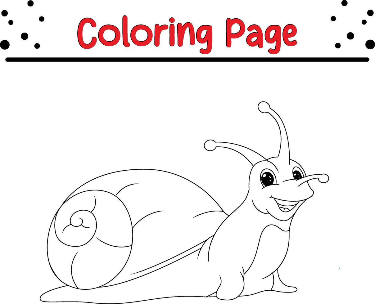 linda caracol colorante página para niños. negro y blanco ilustración para colorante libro vector