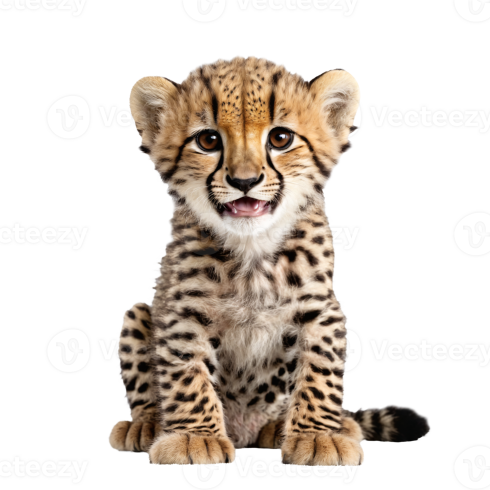 baby cheetah sitting isolated transparent photo 44760860 PNG