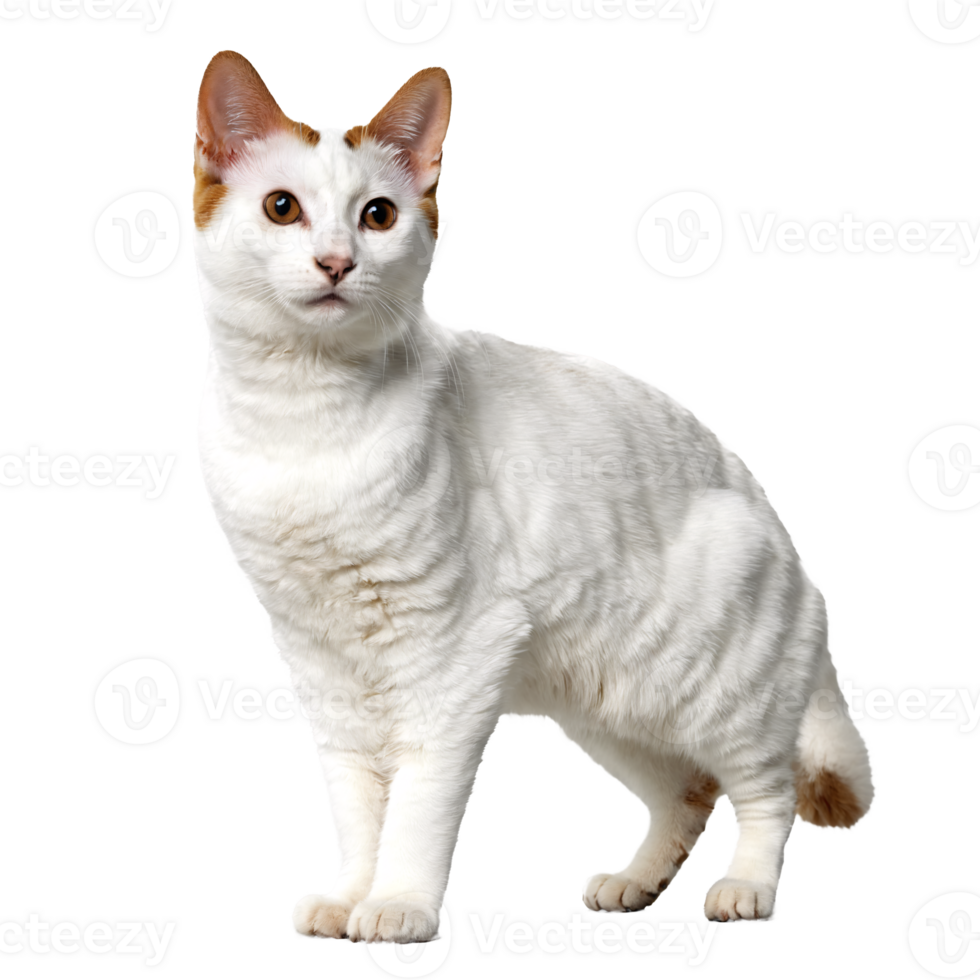 japanese bobtail cat sitting isolated transparent photo png