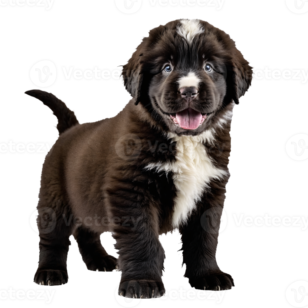 Newfoundland hond puppy staand geïsoleerd transparant png