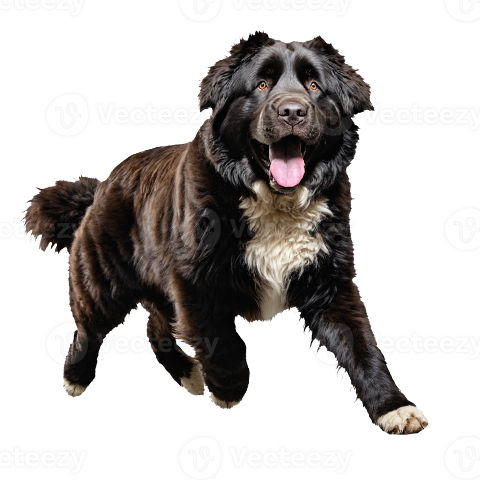 newfoundland dog jumping and running isolated transparent png