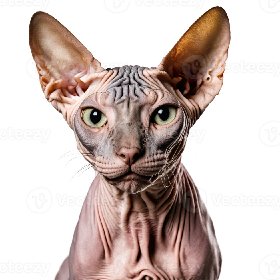 sphynx cat portrait isolated transparent photo png