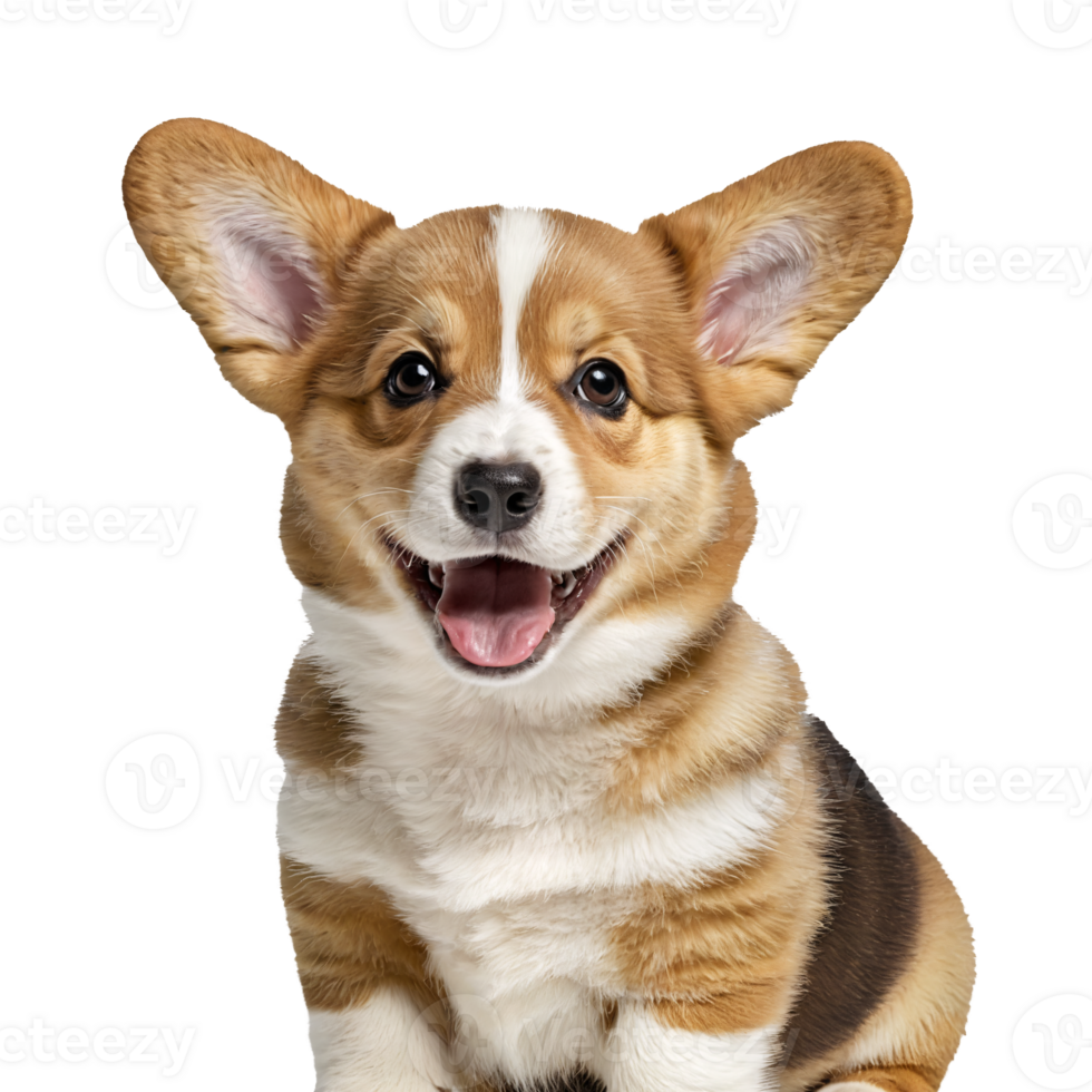 corgi dog puppy portrait isolated transparent png