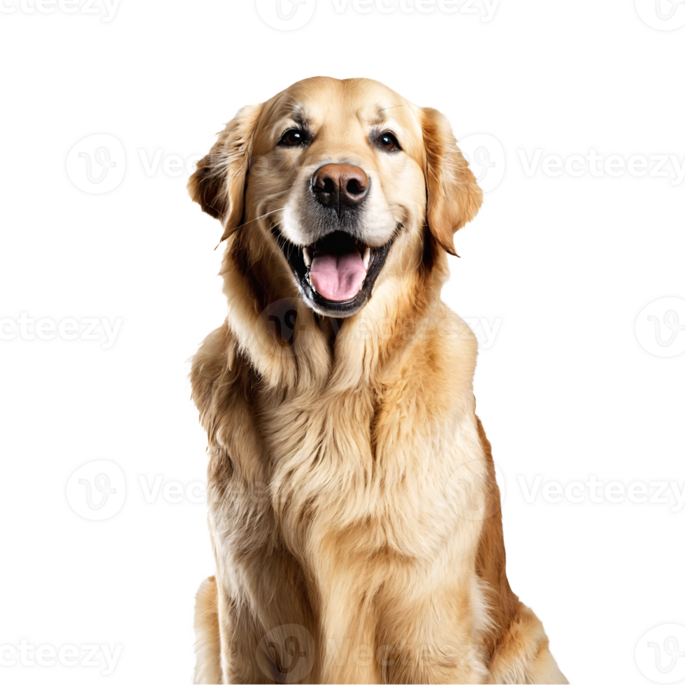 golden retriever dog jumping and running isolated transparent png