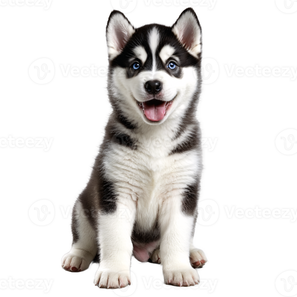 husky dog puppy sitting isolated transparent png