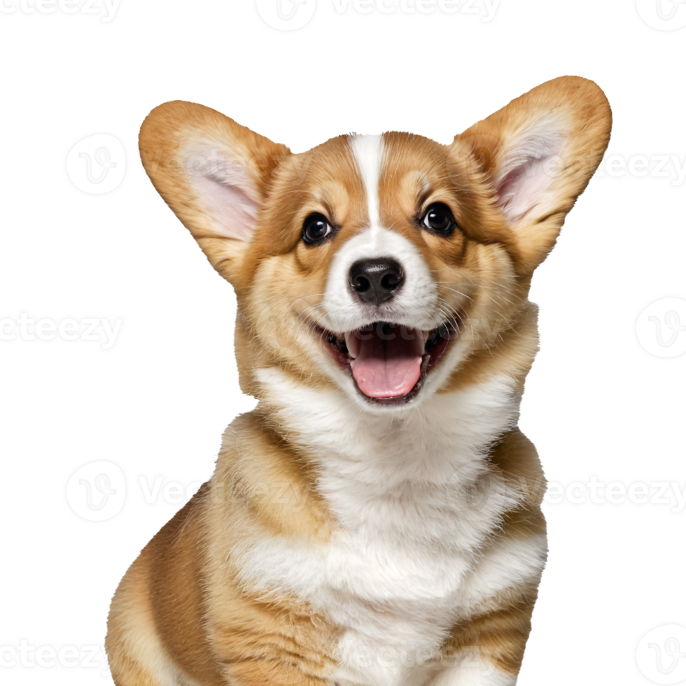 corgi dog puppy portrait isolated transparent png
