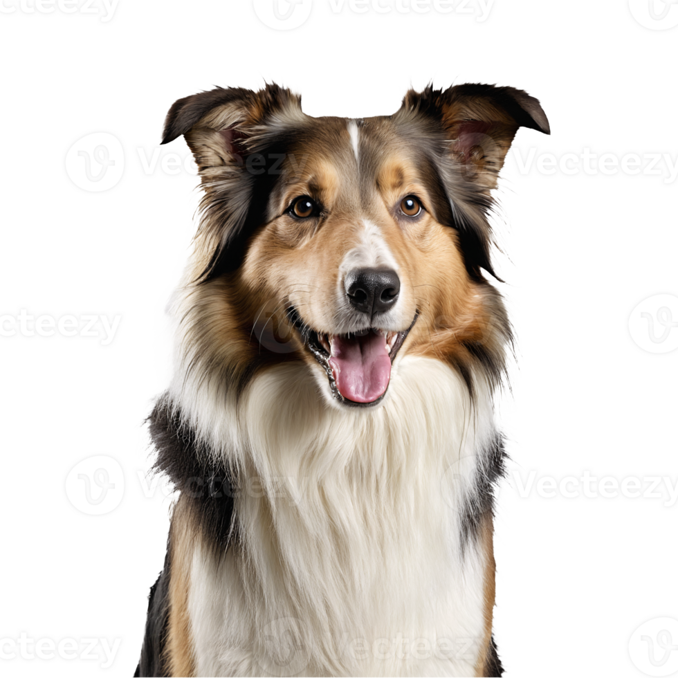 collie dog portrait isolated transparent png