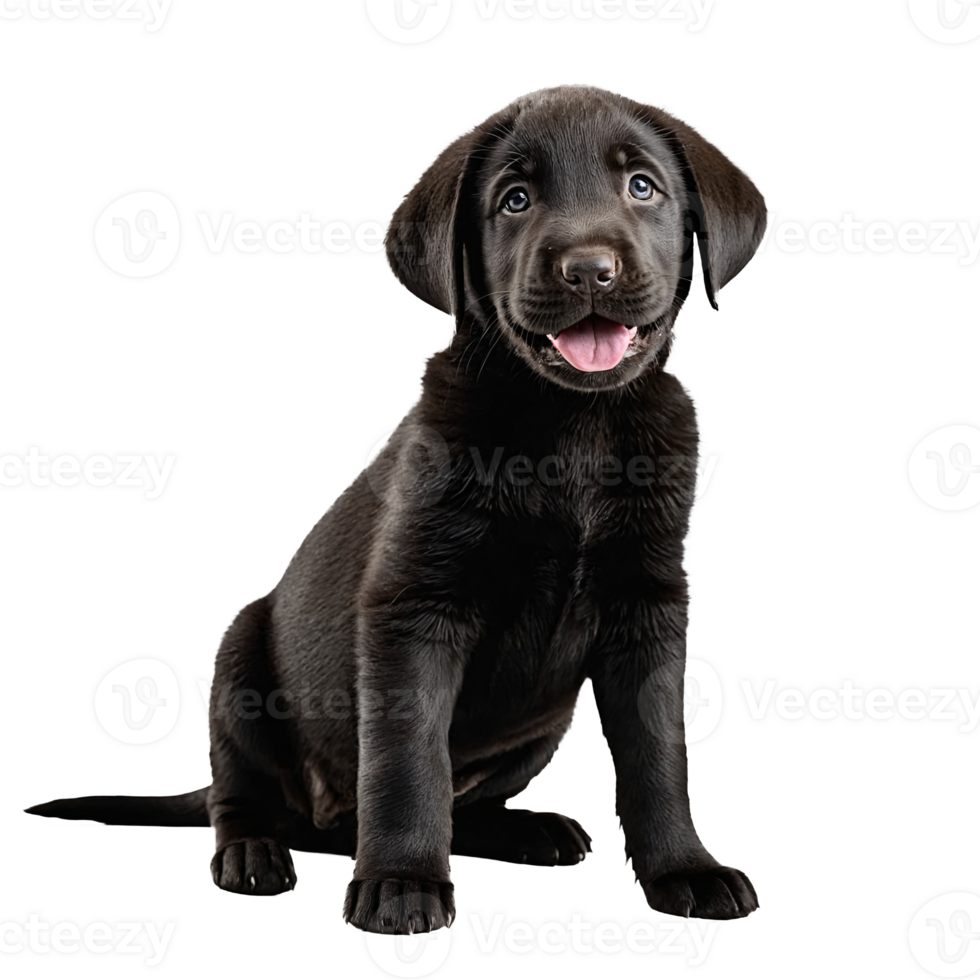 black labrador retreiver dog puppy sitting isolated transparent png