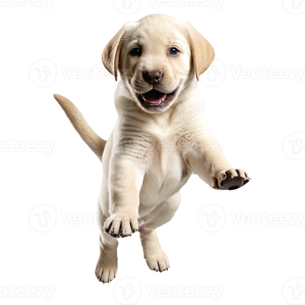 labrador retriever dog puppy jumping and running isolated transparent png