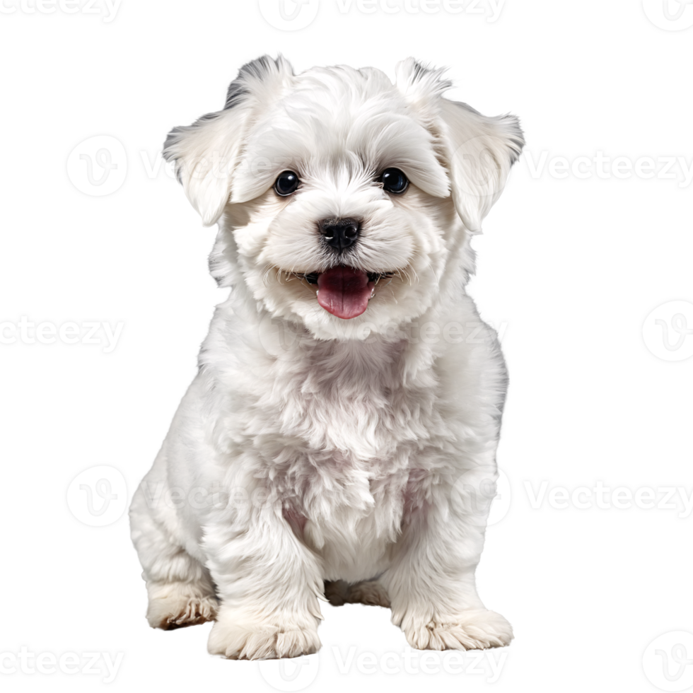 maltese dog puppy sitting isolated transparent png