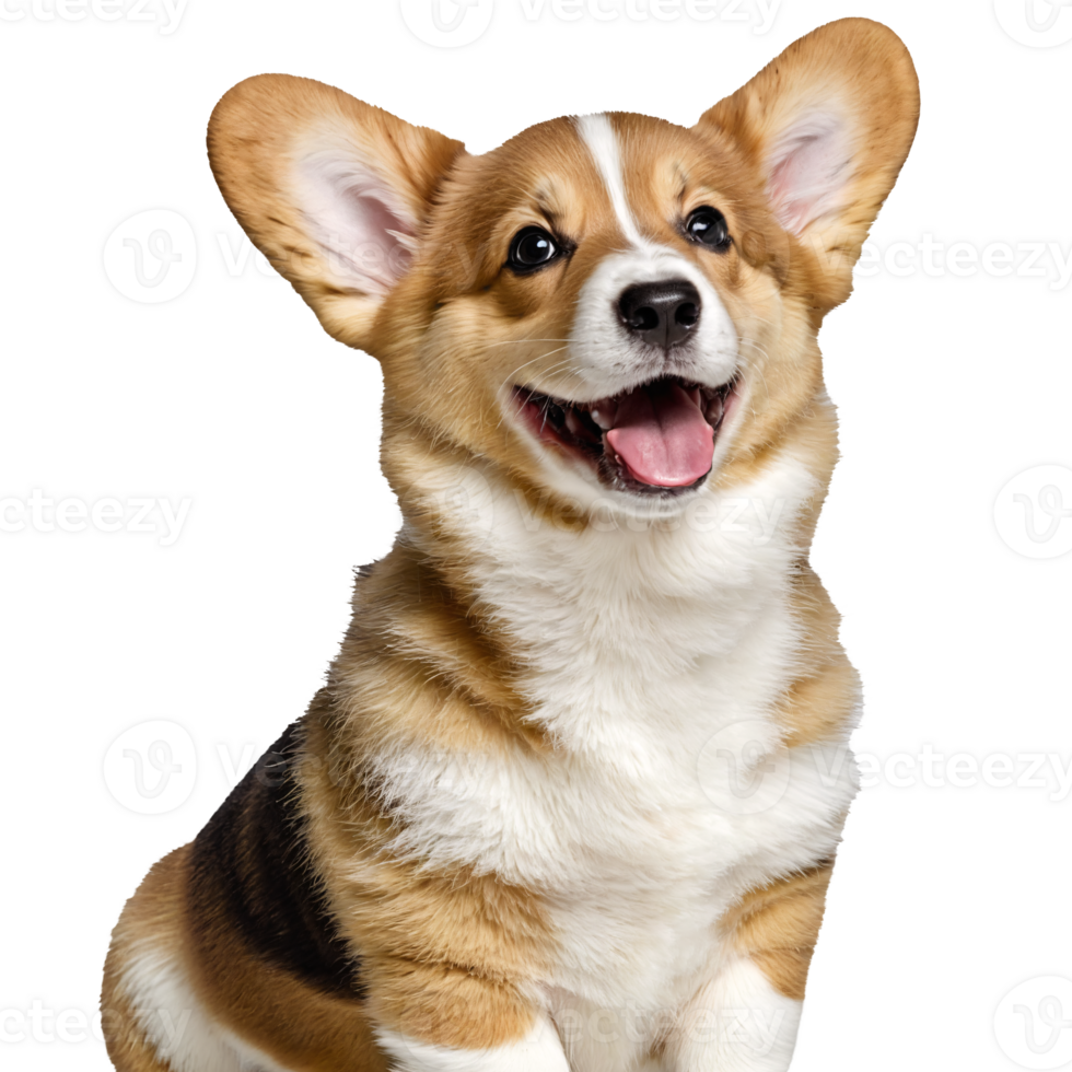 corgi dog puppy portrait isolated transparent png