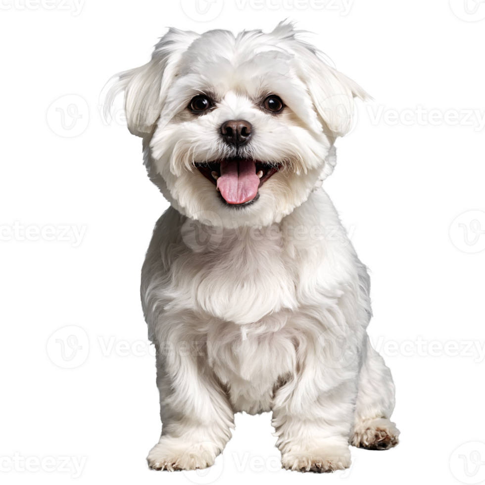 maltese dog puppy sitting isolated transparent png