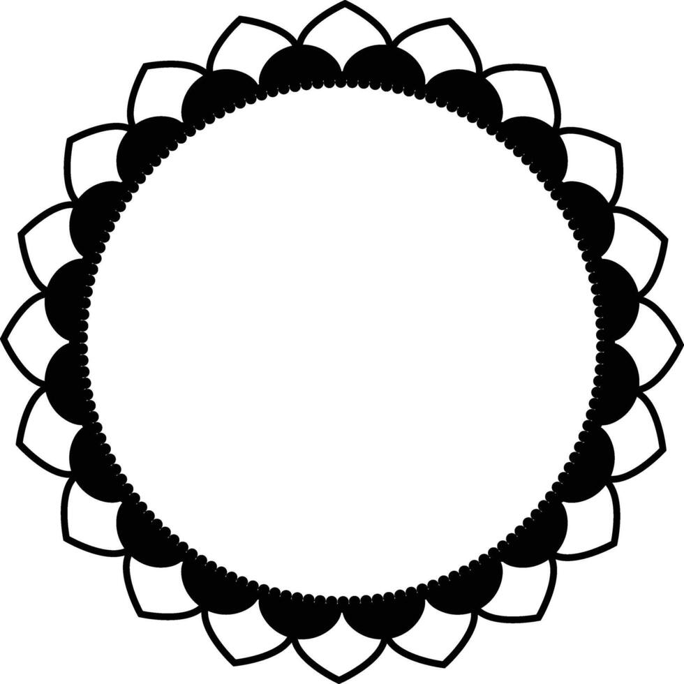 black and white simple floral frame vector