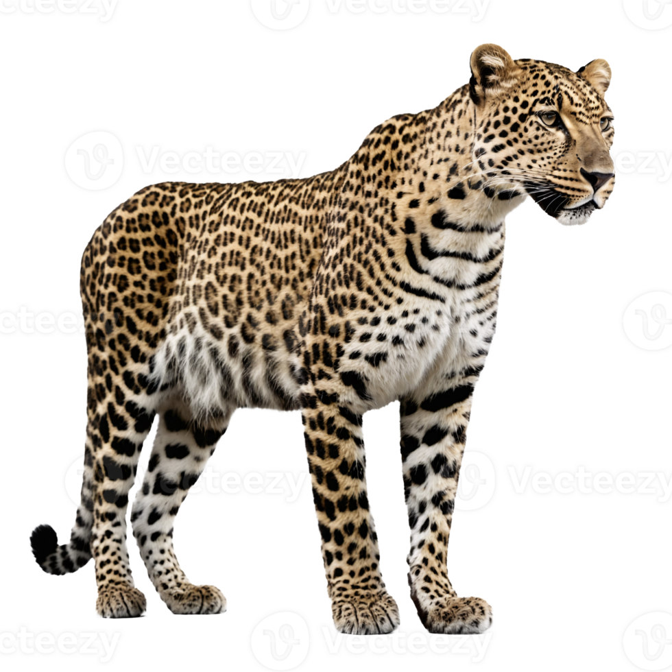 leopard standing isolated transparent photo png