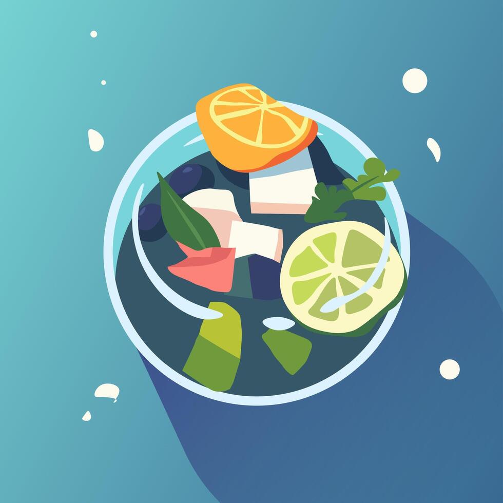 Fresh Fruit Salad Bowl vector