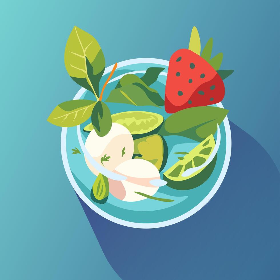 Fresh Fruit Salad Bowl vector