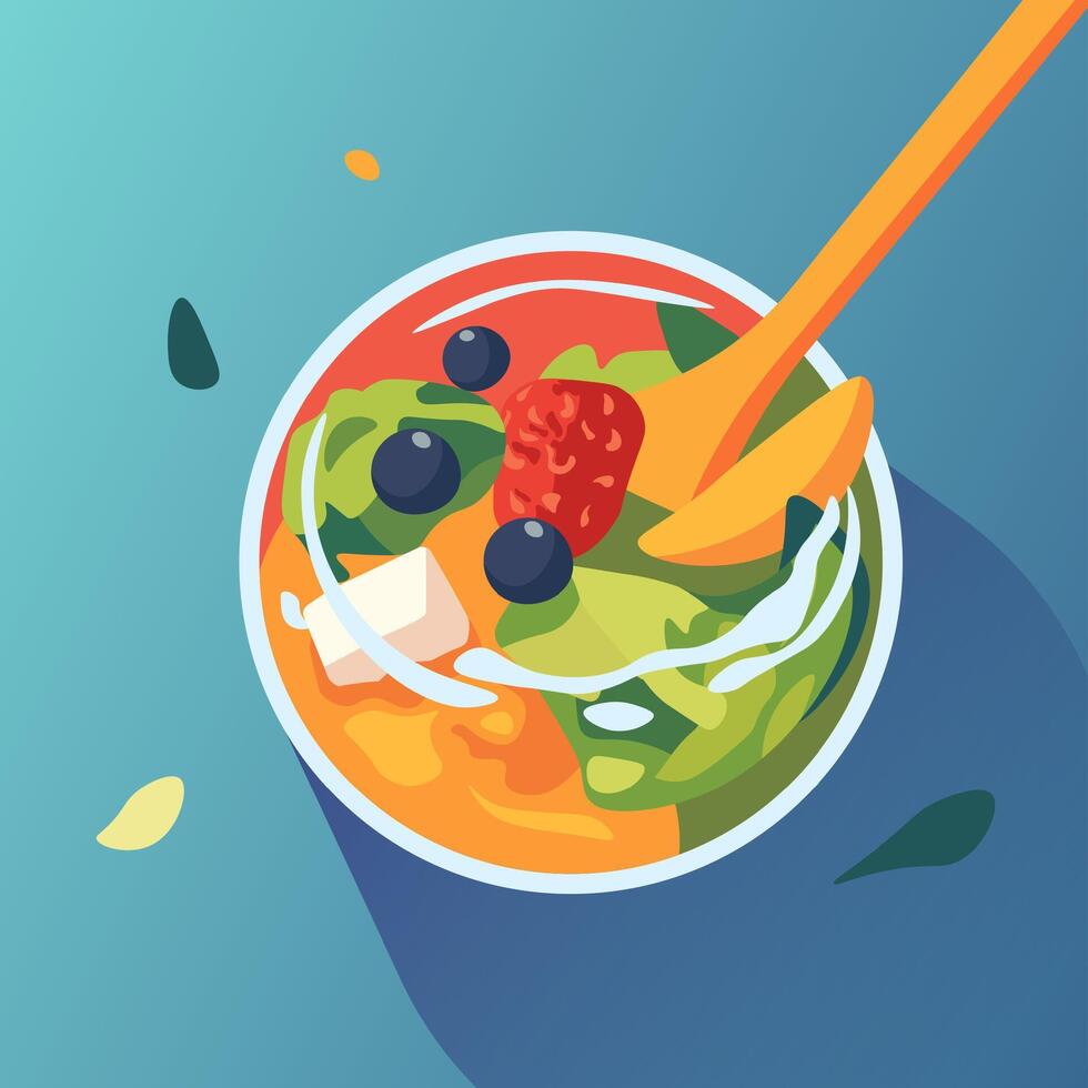 Fresh Fruit Salad Bowl vector