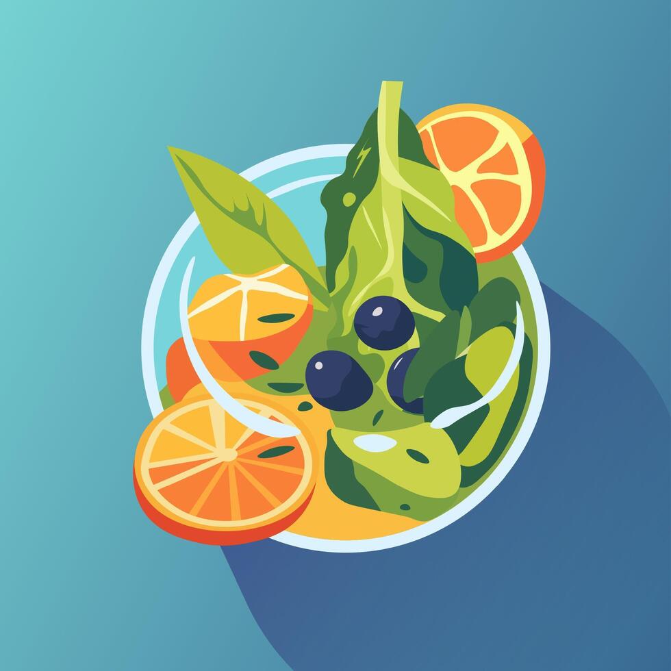 Elegant Citrus Salad Illustration vector