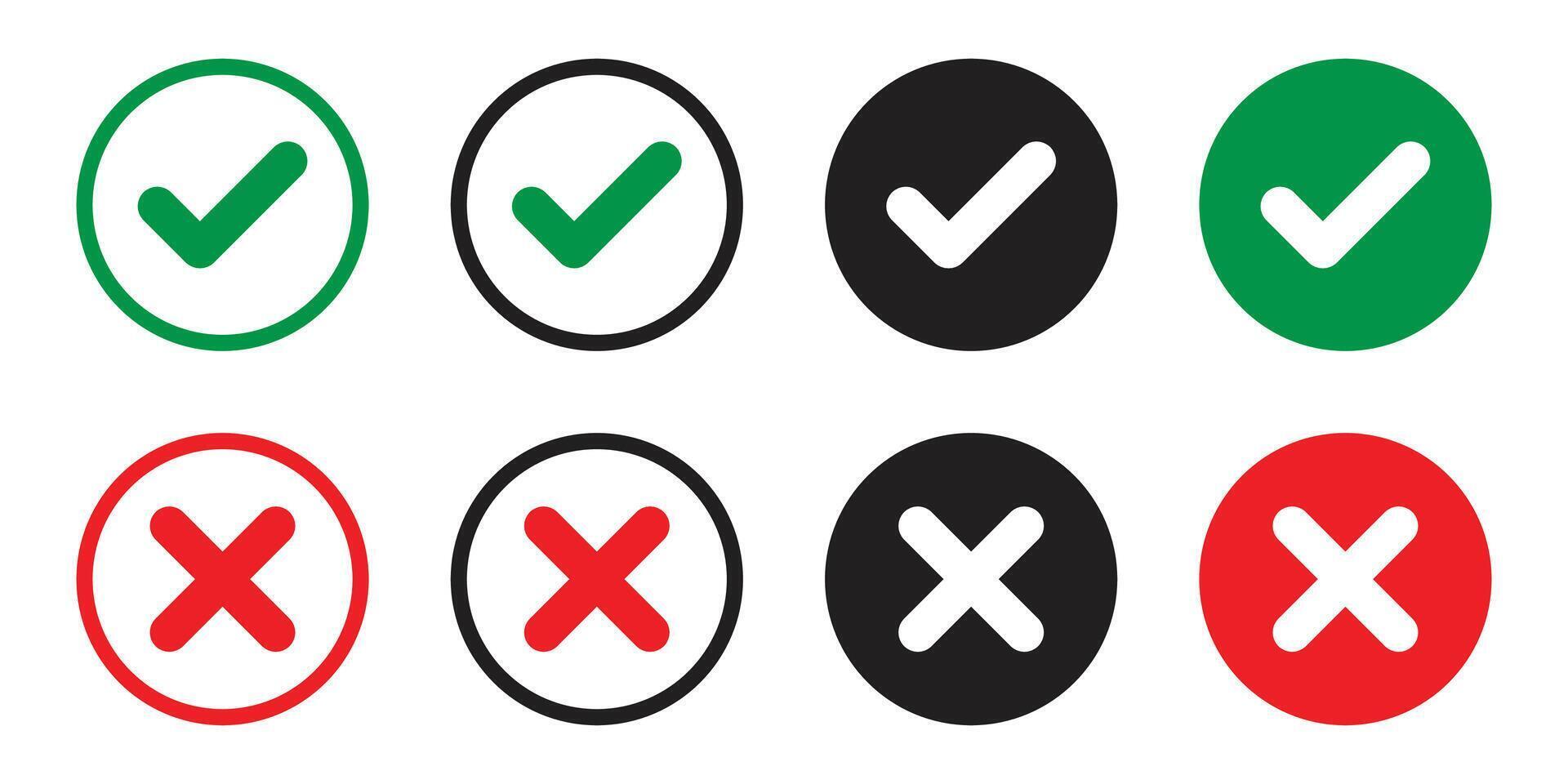 YES or NO Icon Set vector