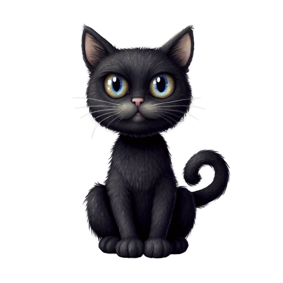 Black Cat Isolated on transparent background png