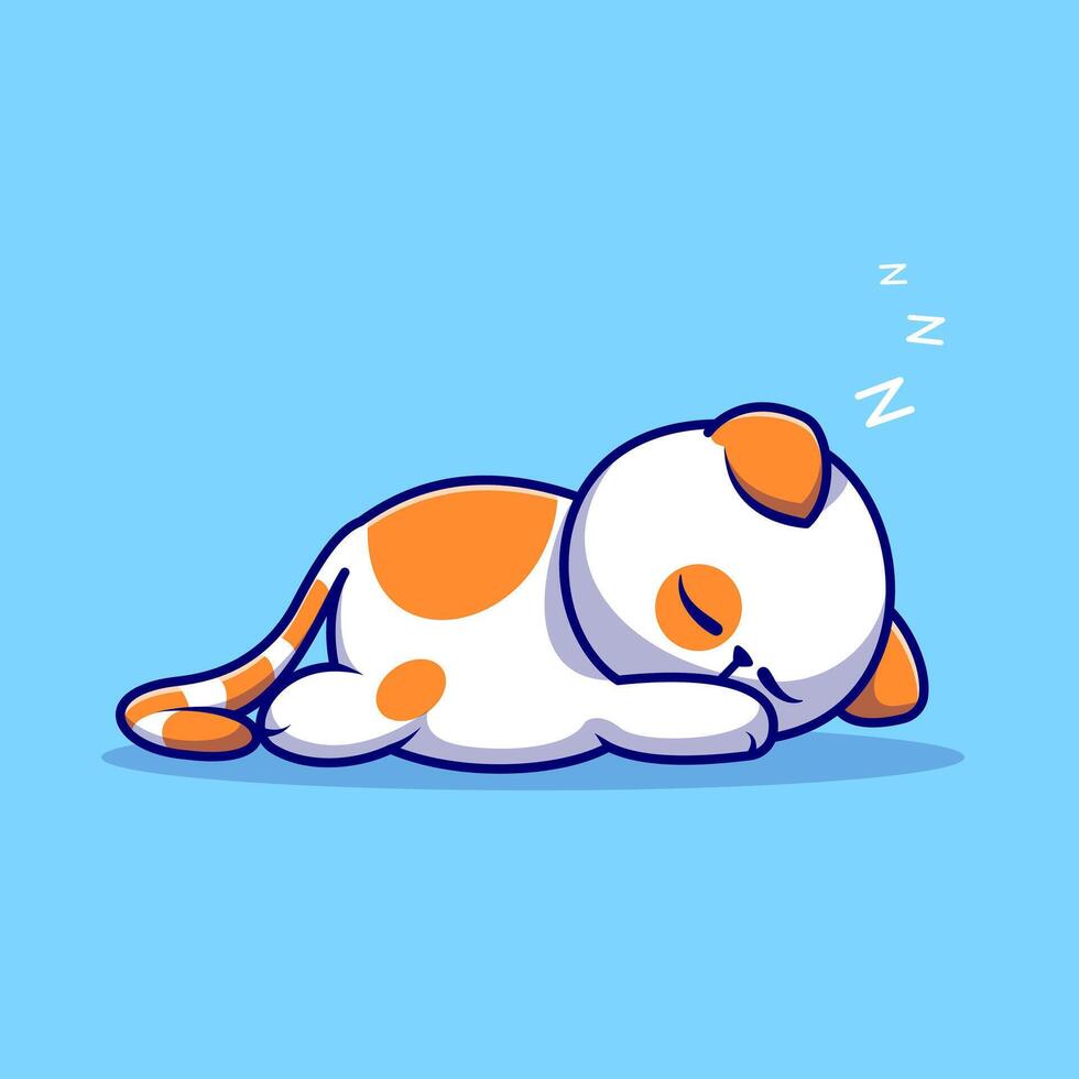 lindo gato durmiendo dibujos animados vector