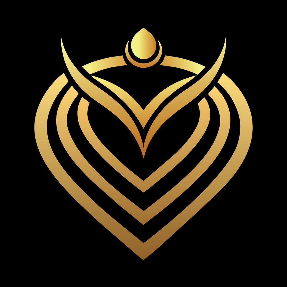 gold jewelers shop logo art illustration with a perfect stylish modern shape vector